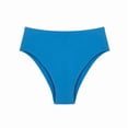 thumbnail image 6 of Women'S Large Size Cotton Half-Cover Hip High Waist Solid Color High Slit Briefs Blue M, 6 of 7