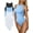 Black Candyblue White, variant on Women's 3 Piece Bodysuits Sexy Ribbed One Piece Sleeveless Halter Neck Bodysuits