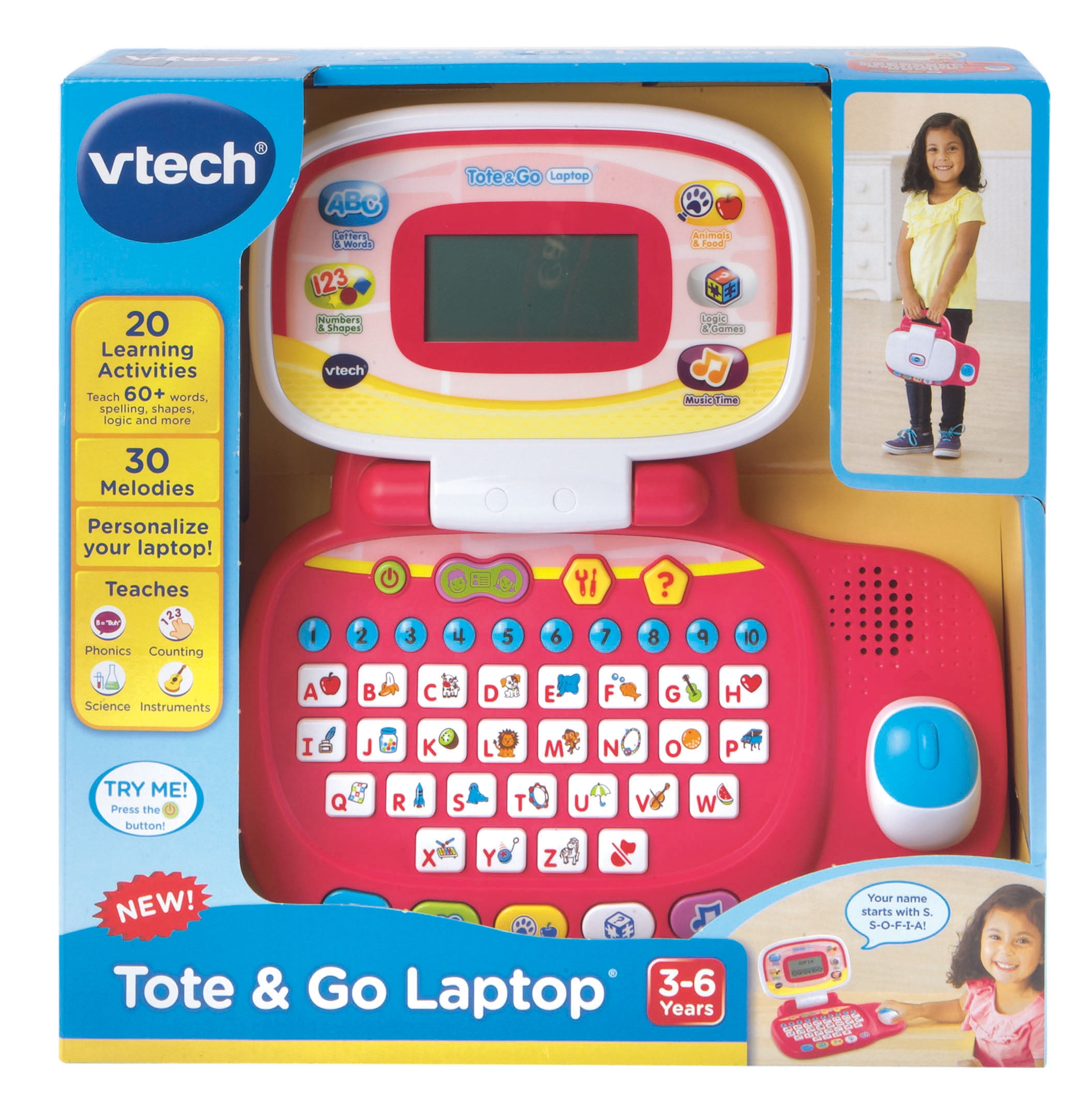 New Vtech Tote And Go Laptop Computer Kids Toddler Learning Games Education  Pink