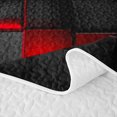thumbnail image 5 of Castle Fairy Futuristic 3D Cube Quilt King 3 Pieces,Abstract Neon Red Rim Highlight King Coverlet Set,Black Bright Red,1 Bedspread and 2 Pillowcases, 5 of 7