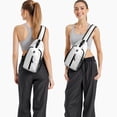thumbnail image 6 of Sling Backpack,White Halloween Witch Pumpkin Pattern Crossbody Bag with Water Bottle Holder,Waterproof Sling Bag for Men/Women with Chest Phone Holder for Hiking,Travel, 6 of 6