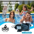 thumbnail image 3 of EastVita 3/2HP Swimming Pool Pump – 220V Single Speed Self-Priming Pump for Above Ground Pools 1800W Copper Motor Quiet Performance Complete with Unions and Strainer Basket UL Certified, 3 of 7
