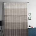thumbnail image 5 of Brown Beige Ombre Semi Sheer Curtains Drapes for Living Room, Bedroom, French Doors Window 54 Inches Long, Farmhouse Vintage Wooden Striped Rod Pocket Chiffon Curtain Drapery Voile Draperies Panel, 5 of 6
