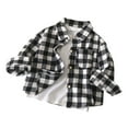 thumbnail image 3 of TOWED22 Toddler Baby Boys Plaid Flannel Shirt Long Sleeve Button Down Shirts(Grey,9-10 Y), 3 of 6