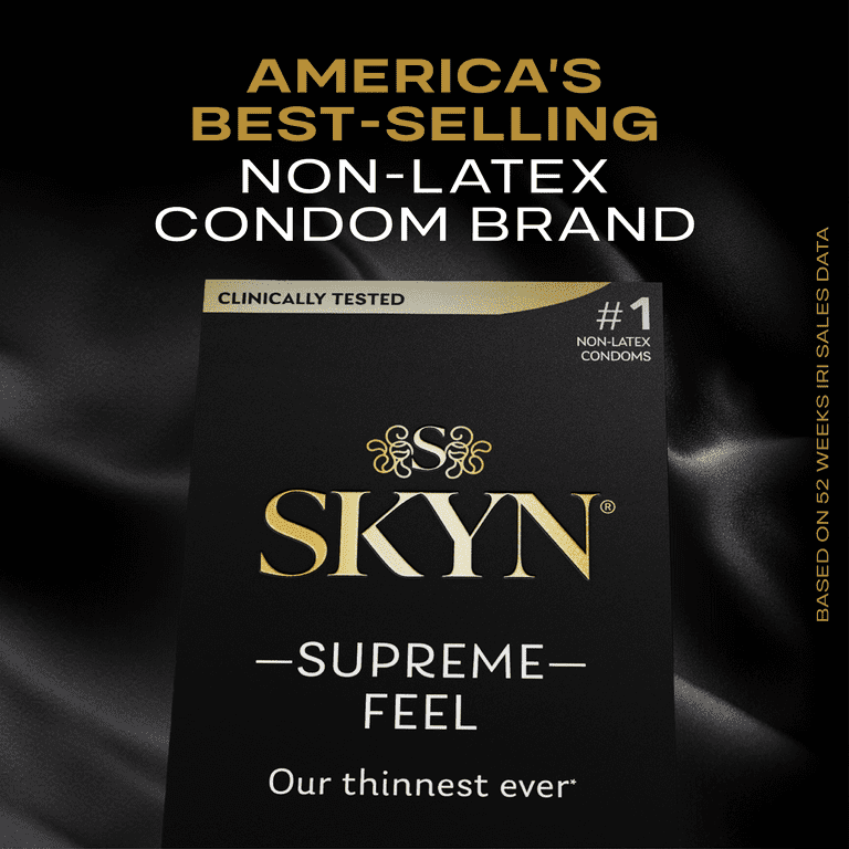 SKYN Supreme Feel Non-Latex Lubricated Condoms, 10 Count