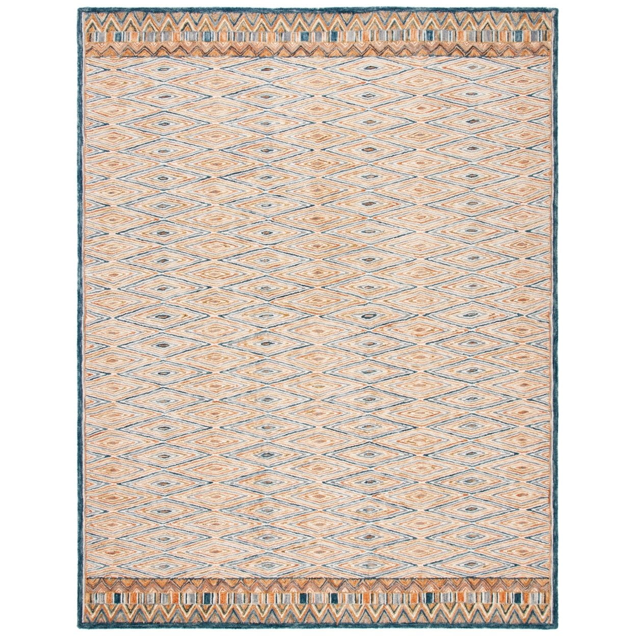SAFAVIEH Aspen Millicent Geometric Diamonds Wool Area Rug, Gold/Rust, 5' x 8'