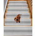 thumbnail image 2 of Grey Stripe Stair Treads Non Slip for Steps Geometric Pattern White Stripes Modern 7 Pcs Reusable Adhesive Stair Runner Mats for Dogs Elders Carpet Treads Rugs for Staircase 8x30 In, 2 of 7