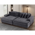 thumbnail image 2 of Chaise Sofa Bed Gray 105 Inch Sleeper Chair Bed Fabric Sofa Chaise Lounge Indoor, 2 of 7