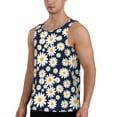 thumbnail image 2 of Fotbe Daisy Floral Pattern Men's Quick Dry Workout Tank Top Gym Muscle Tee Fitness Bodybuilding Sleeveless T Shirt Breathable Workout Shirt-4X-Large, 2 of 9