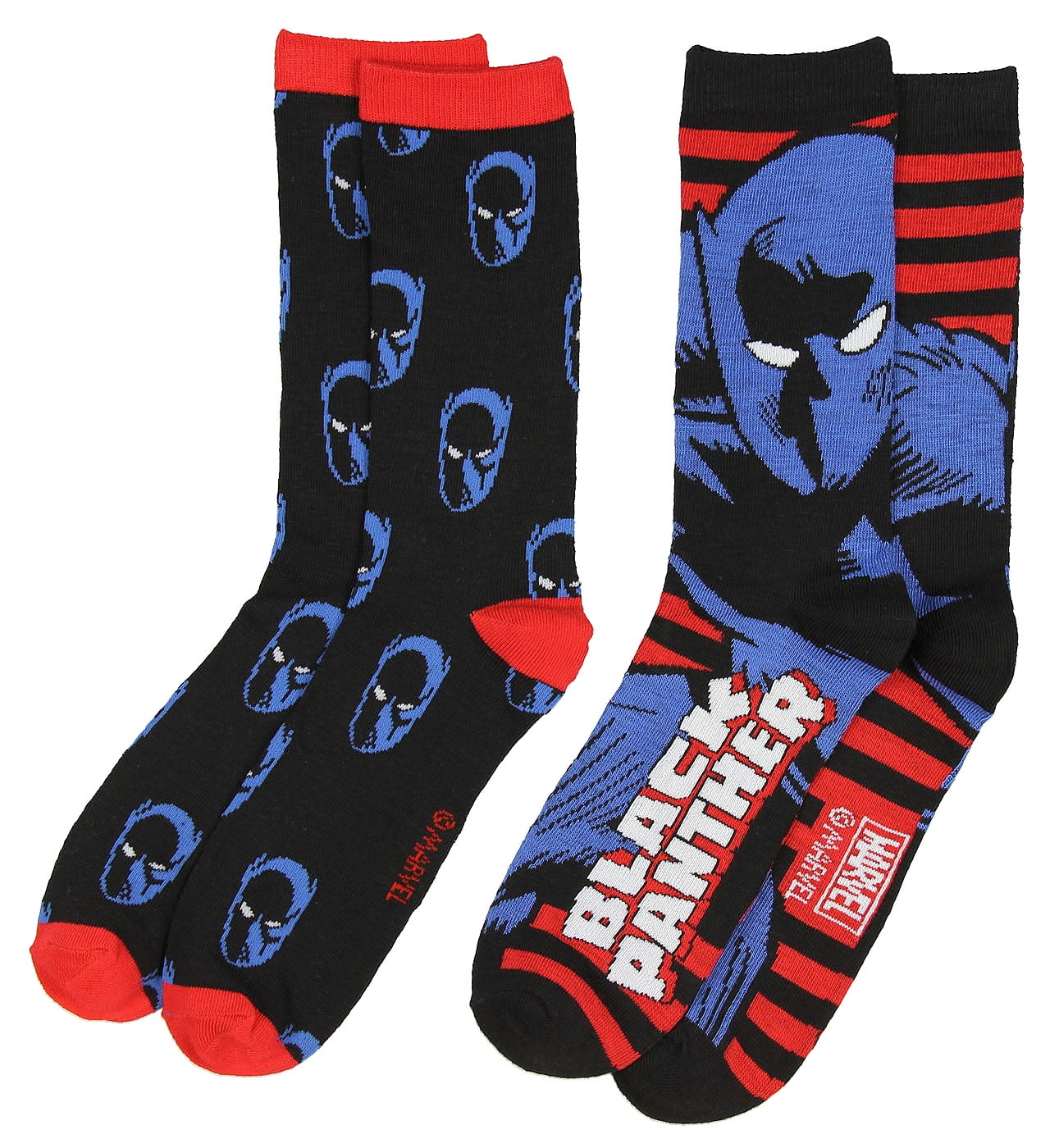 Marvel Comics Black Panther Men's Casual Crew Socks 2 Pack