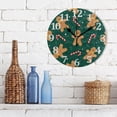 thumbnail image 3 of Christmas Gingerbread Green Wall Clock Round Vintage Silent Non Ticking Battery Operated Accurate Arabic Numerals Design Decorative for Home Kitchen Living Room Bedroom 10 Inch, 3 of 5