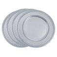 thumbnail image 1 of SARO CH286.S14R 14 in. Rond Perlé Point Design Plaque de Chargeur Décoratif - Argent Lot de 4, 1 of 1
