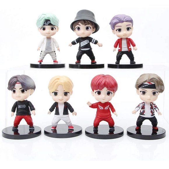 7 Pcs BTS Collection Action Figure Toy Set for Cake Topper BTS Party Supplier