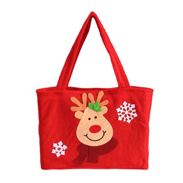 Ounissouiy Bolsa de regalo de Navidad, bolsa de embalaje interesante, diseño de asa, bolsas de dulces de Navidad, soporte de almacenamiento, Kits de decoración para fiestas Alce