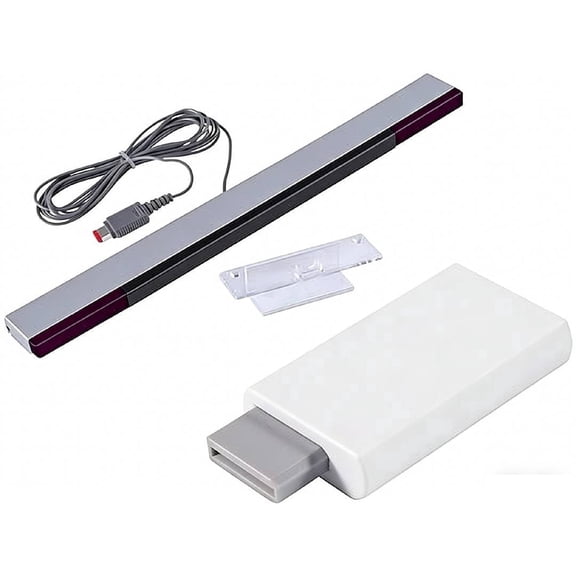 OFEFE Wii to HDMI Converter with Wired Sensor Bar - Complete Nintendo Wii to HDMI Adapter and Infrared Sensor Bar Kit for TV & Monitor Connection (Includes Audio Jack)