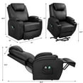 Vineego Power Lift Recliner Chair PU Leather for Elderly with Massage and Heating,Black