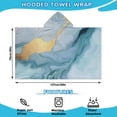 thumbnail image 2 of Blue Marble Gold Pattern Hooded Bath Towel，50"x30" for Ages 3 To 12 Kids, Quick Dry Lightweight Soft Microfiber Hood Beach Towel Cover Up for Kids, 2 of 7