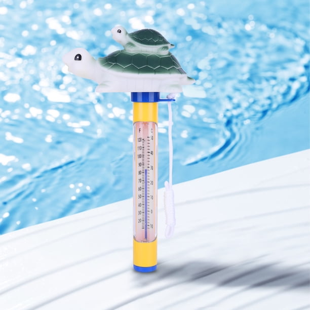 Termómetro flotante para piscina de bebé, juguete de baño portátil para niños de dibujos animados (pequeña tortuga)