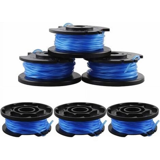 moon-6 carretes de hilo de repuesto para cortadora de césped Ryobi con tapa de recortadora, carrete de repuesto compatible con Ryobi One+ AC14RL3A-18V 24V 40V, juego de carretes de hilo de repuesto