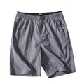thumbnail image 2 of pstuiky Pantalones cortos de gimnasio, Pantalones cortos casuales holgados de color liso con cremallera, bolsillo, cordón y cintura elástica para hombre Pantalones cortos de entrenamiento, 2 of 6