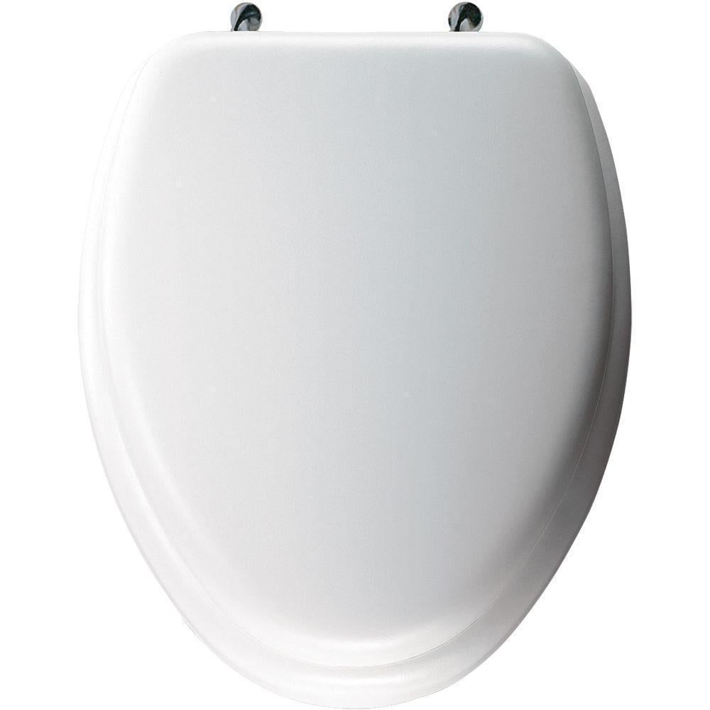 Bemis Mayfair 13EC 006 BONE Round Soft Padded Toilet Seat w Easy Clean Hinges
