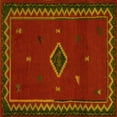 thumbnail image 1 of Ahgly Company Indoor Square Southwestern Yellow Country Area Rugs, 5' Square, 1 of 4