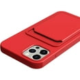 thumbnail image 3 of Wallet Phone Case Compatible with iPhone 12 Mini, Card Slot Design, Simple Color Purse Protective Business Case Hard Back Covers (Red, iPhone 12 Mini), 3 of 14