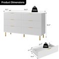 thumbnail image 3 of Historyli 6 Drawer Dresser,Wood Chest of Drawers Organizer Storage with Gold Handle,Large Storage Cabinet,Modern Design Dresser for Bedroom,Closet,White, 3 of 7