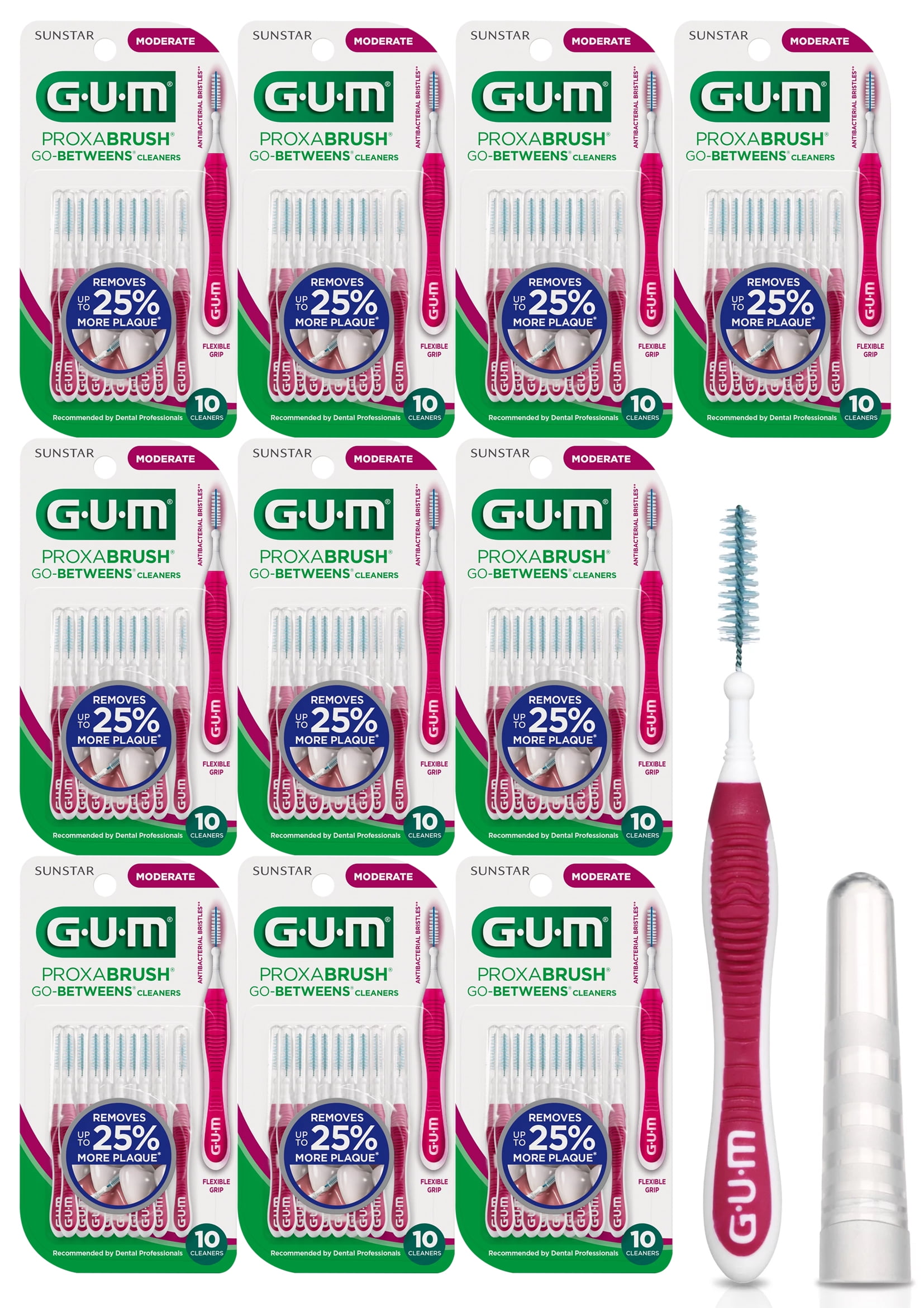 GUM Proxabrush GoBetweens Cleaners Moderate 100 Count, Interdental
