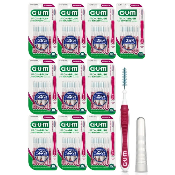 GUM Proxabrush GoBetweens Cleaners Moderate 100 Count, Interdental