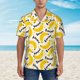 thumbnail image 2 of Balery Banana Fruit Camisas hawaianas de manga corta para hombre, camisas playeras de corte holgado, camisas de vacaciones con botones,Large, 2 of 7