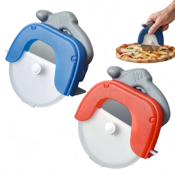 2PCS  Stainless Steel Pizza Wheel Cutter Duo   Ideal for Home Baking Needs