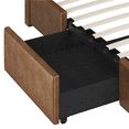 thumbnail image 5 of Renwick Upholstered Platform Full Bed with Built-In USB Ports, Amber Brown, 5 of 7