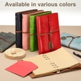 thumbnail image 5 of Uxcell A6Leather Cover Loose Leaf Journal Notebook, 7.28x5 Inch Travel Refillable Leather Diary Scrapbook Gift with 100GSM Blank Kraft Paper  for Office Daily Writing Business, Gray, 5 of 6