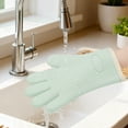 thumbnail image 4 of Unique Bargains 2pcs Silicone Heat-Resistant and Waterproof Oven Mitts Green 10.8" x 8.1", 4 of 7