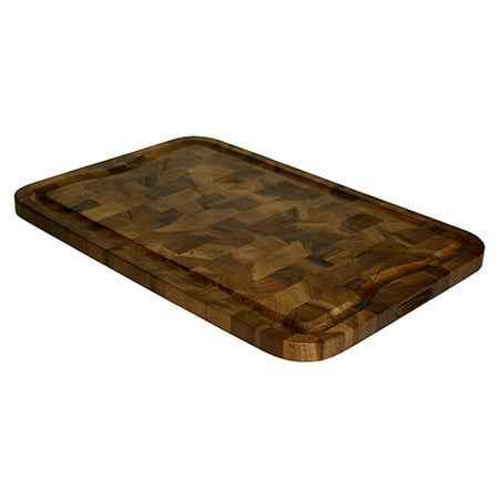 mountain woods egxlac organic end-grain hardwood acacia cutting, juice groove, best chopping board (butcher block) for meat, cheese, vegetable serving tray, 24 x 16 x