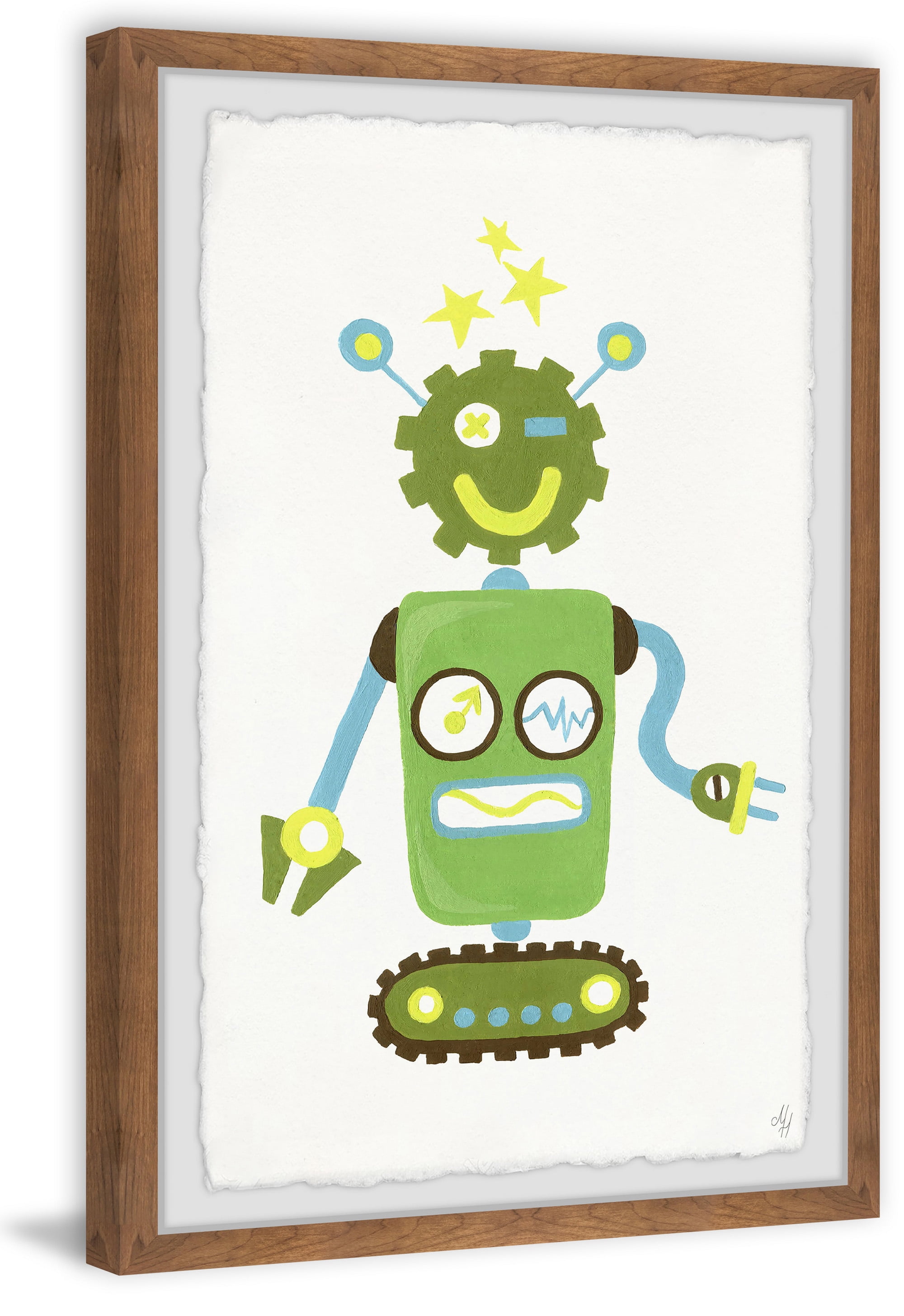 Marmont Hill I Am a Green Robot Framed Wall Art