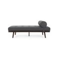 thumbnail image 3 of Gzxs Modern Upholstered Chaise Lounge with Pillow, Indoor Button-Tufted Sleeper Couch Chair with Rubber Wood Frame (Charcoal Gray, 64"L x 29"W x 24.5"H), 3 of 10