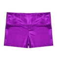 thumbnail image 4 of Manyakai Girls Kids Active Shorts Metallic High Waist Bottoms for Sport Dance Gymnastics Workout Purple 14, 4 of 5