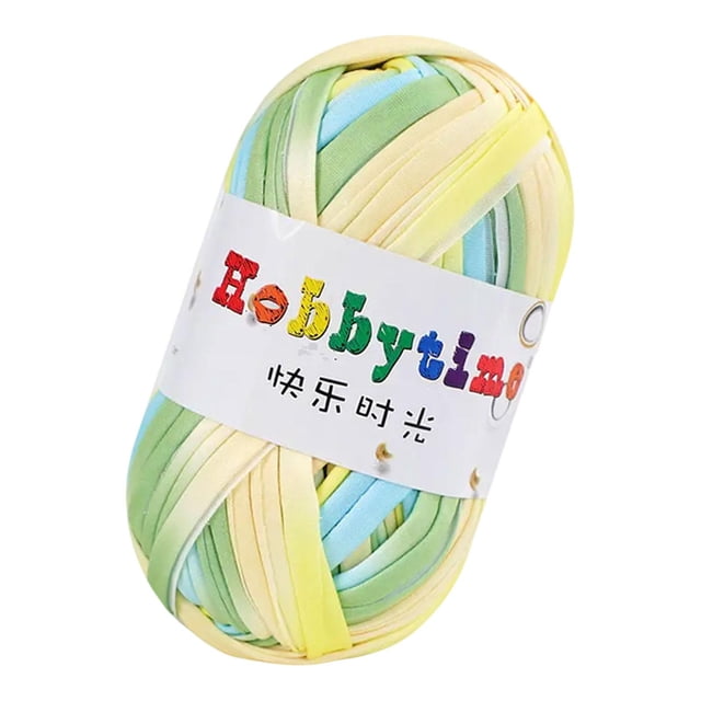 Hilo de camiseta, tela elástica para tejer, arte de punto, hilo grueso para manta. Verde amarillo