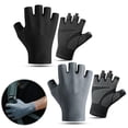 thumbnail image 3 of Gant de Protection Solaire Demi-Doigt pour Cyclisme Pêche Soie Glacée Antidérapant, 3 of 12