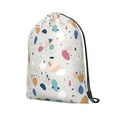 thumbnail image 2 of XMXT Waterproof Gym Bag, Abstract Colorful Terrazzo Print Drawstring Backpack for Men, s Beige, 2 of 8