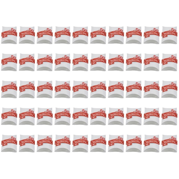 50 Pieces Valentine's Sweet Treat Containers Easy Assembly Candy Holders Gift Packaging Boxes for Weddings Sweets