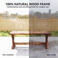 thumbnail image 4 of Outdoor Wooden Bench, 2-Person Rustic Patio Garden Bench Seat, Backless Outdoor Loveseat with Farmhouse X-Shaped Base for Porch, Park, Carbonized, 4 of 9