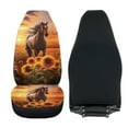 thumbnail image 4 of Uorisanigo Car Seat Covers for Front Seat, High Back Heavy Duty Seats Protectors, 2pcs Sunflower Horse Bucket Seats Covers for Cars, Trucks, Van, SUV, Not Airbag Compatible, 4 of 7