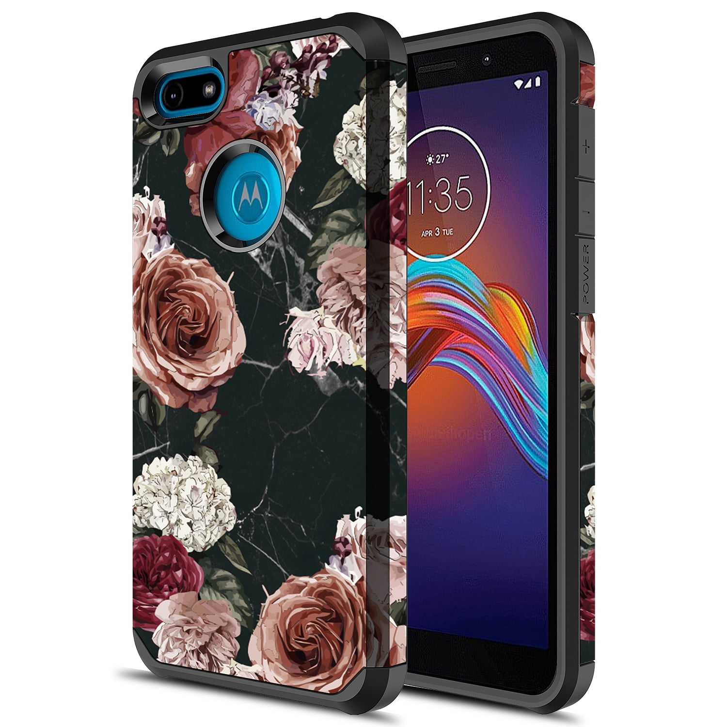 Moto E6 Play Case, KAESAR Hybird Drop Protection Sleek Slim Dual Layer