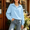 thumbnail image 6 of RYRJJ Girls Half Zip Sweatshirt Lightweight Long Sleeve Pullover Top Drop Shoulder Sweatshirts Fall Fashion Clothes for Kids Boys, 6 of 9
