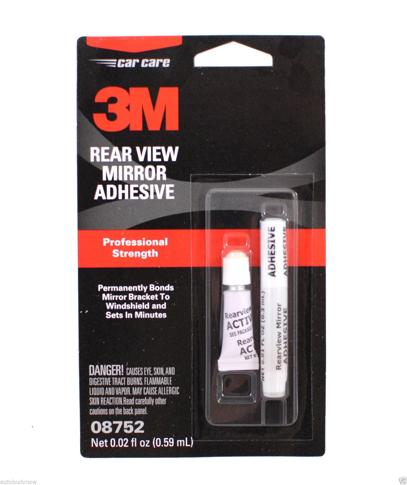 3M 08752 Rearview Mirror Adhesive, 0.02 fl oz, 2Pack