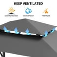 thumbnail image 5 of M optimized Grill Gazebo, 5x8ft Double Layer BBQ Gazebo, Outdoor BBQ Waterproof Patio Canopy Tent Extra Shadow with Double Sided Awning, 5 of 7