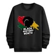 thumbnail image 4 of QUNYINEY Casual Mens Sweatshirts Crew Neck Black Black History Month Long Sleeve Tops Loose Pullover Drop Shoulder Sweatshirts, 4 of 6